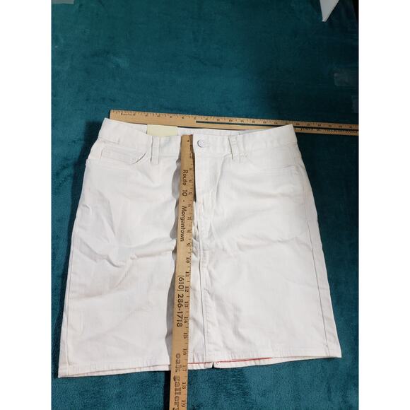 Tommy Hilfiger Skirt Size 6 Womens White Denim Mid Rise Straight Pencil NWT - Picture 8 of 13